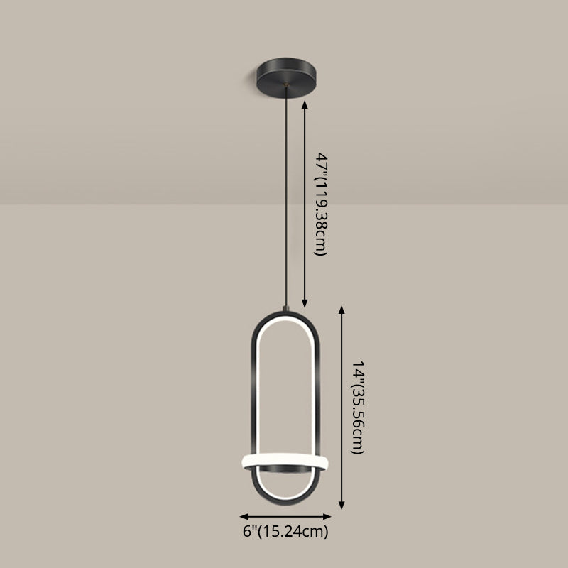 Simplicity Style Geometric Ceiling Pendant Light Metal LED Bedroom Pendant Light Kit