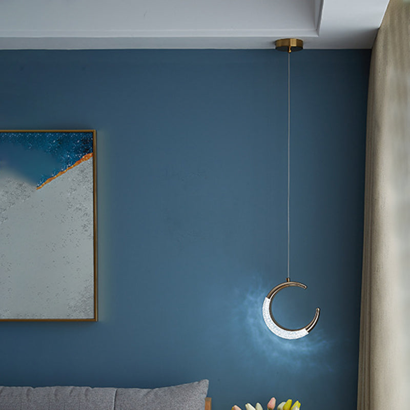 Geométrique suspendu au plafond moderne en acrylique LED LEMPRESS PRENDANT LEMPRESS en or