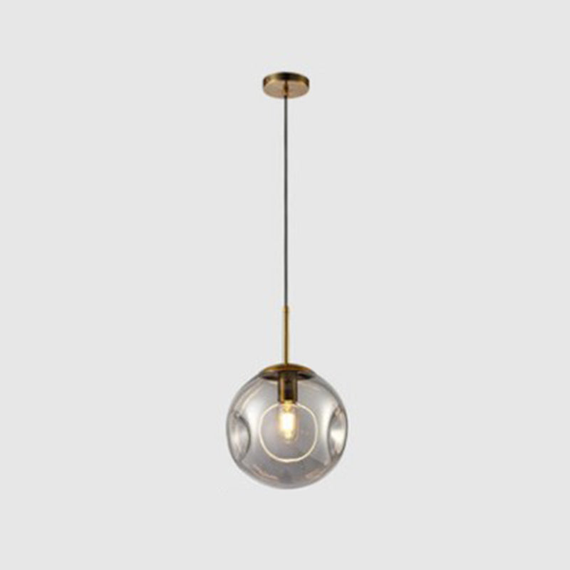 Glass Spherical Ceiling Pendant Light Minimalist Style Pendant Lighting Fixture for Bedroom