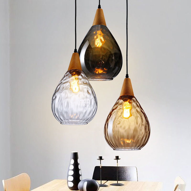 Esszimmer hängende Deckenleuchte minimalistischer Anhänger Leichtkit mit Tränenglasschatten