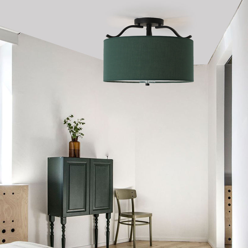 16 "/18" /19.5 "Dia tessuto a 3 luci a filo agricola leggera a soffitto della camera da letto rotonda verde.