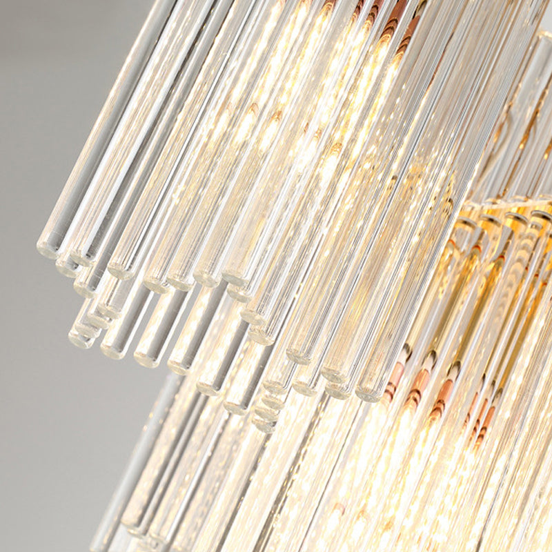 Cilíndrico de cilindro de cilindro Ligero moderno de 6 cabezas Cosco de techo de comedor en oro