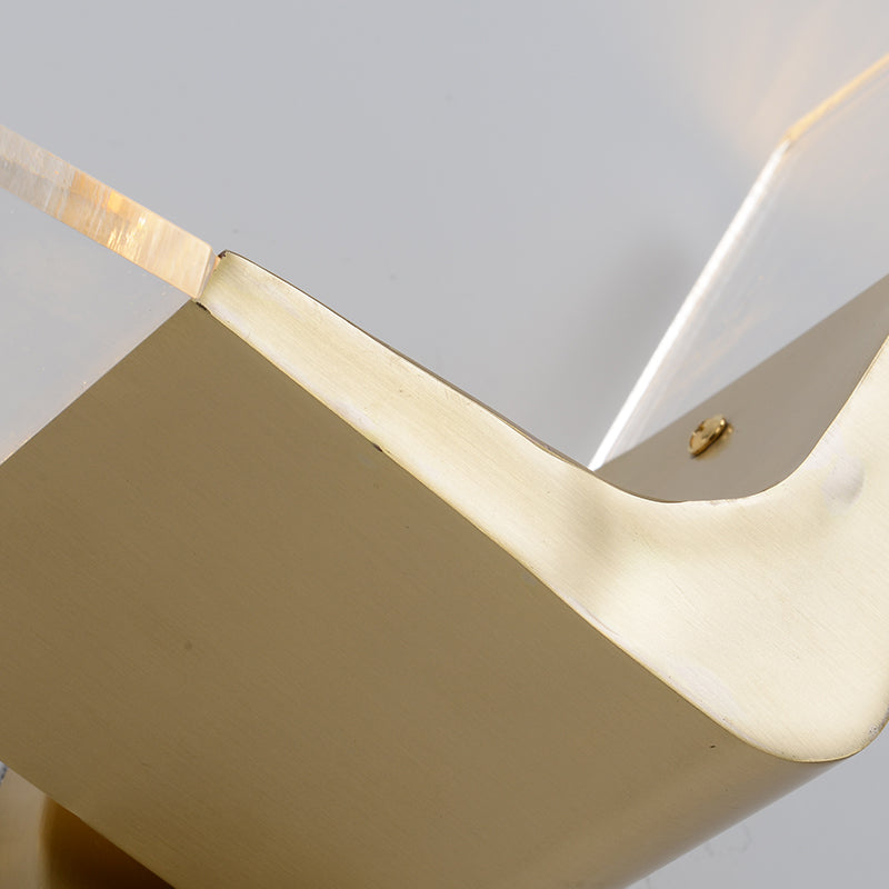 Luz de matorral de metal en forma de V Simplicidad LED de pared LED dorada Luz de luz en luz cálida/blanca