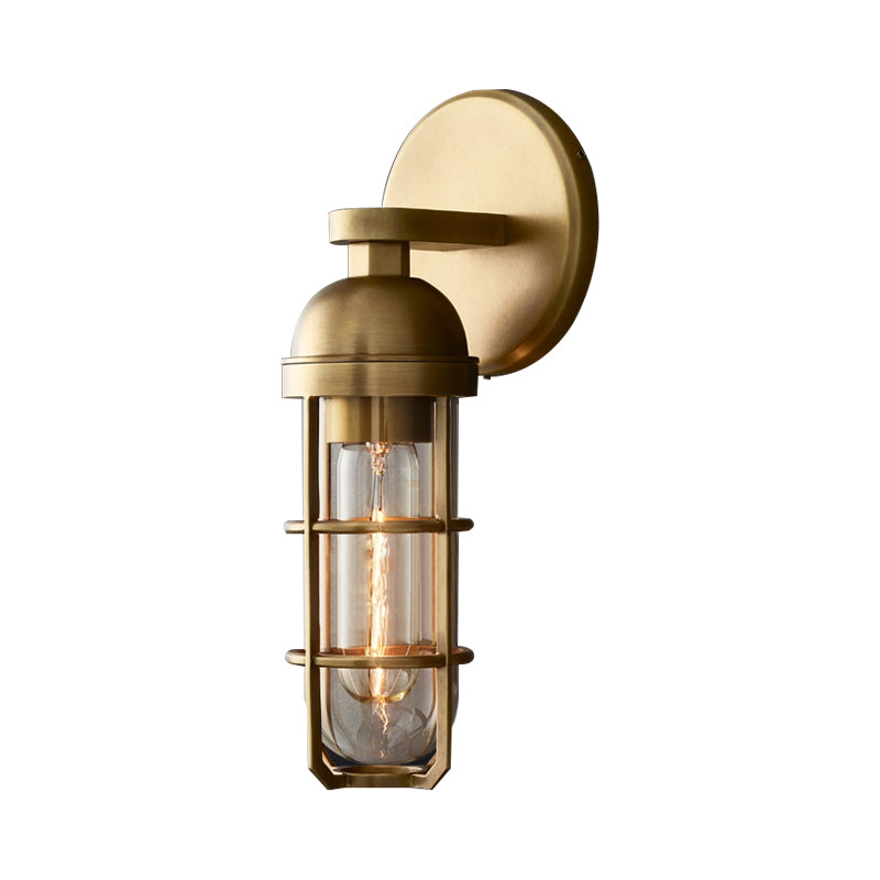 10.5"/17" H Oblong Metal Wall Mounted Lamp Vintage 1 Bulb Gold Finish Wall Mounted Light Fixture