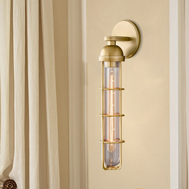 10.5"/17" H Oblong Metal Wall Mounted Lamp Vintage 1 Bulb Gold Finish Wall Mounted Light Fixture