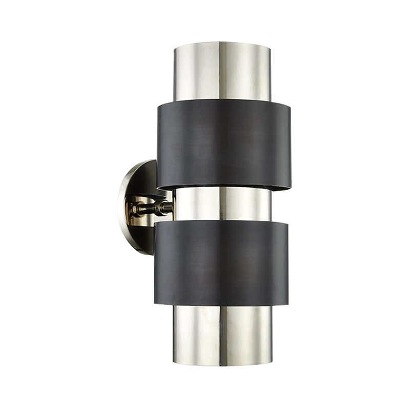 Zylindrische Schlafzimmer Wandmontierte Lampe Kolonialismus Metall Ein leicht Gold/Silber Wandleuchte Leuchte