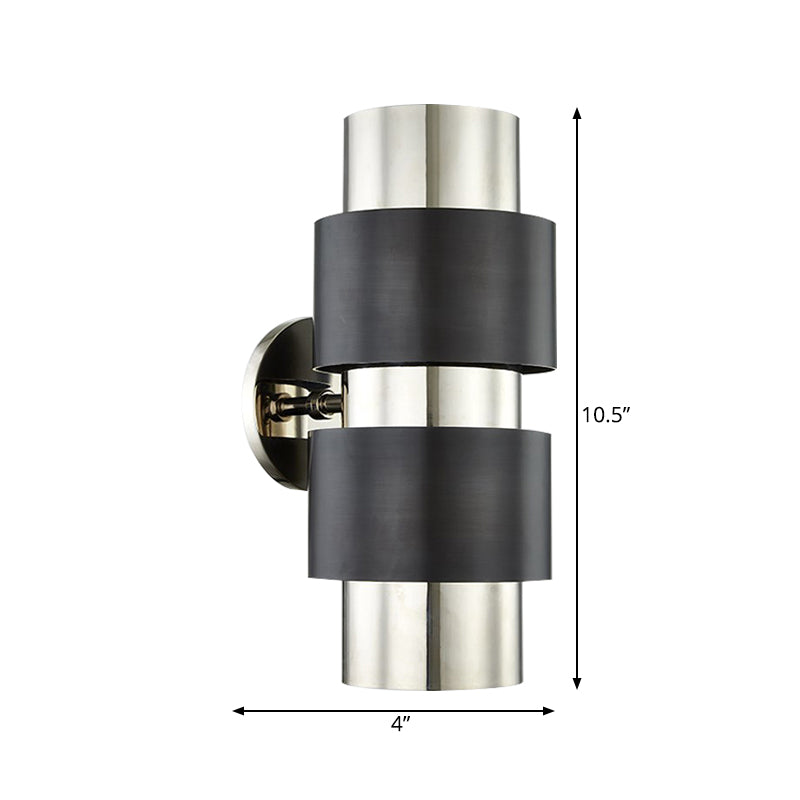 Zylindrische Schlafzimmer Wandmontierte Lampe Kolonialismus Metall Ein leicht Gold/Silber Wandleuchte Leuchte