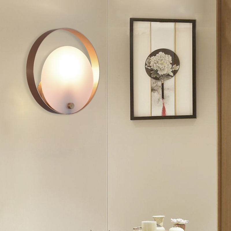 1-Light Round Flush Murce Galce Colonial White White acrylique Mur Wall Lightture pour le salon