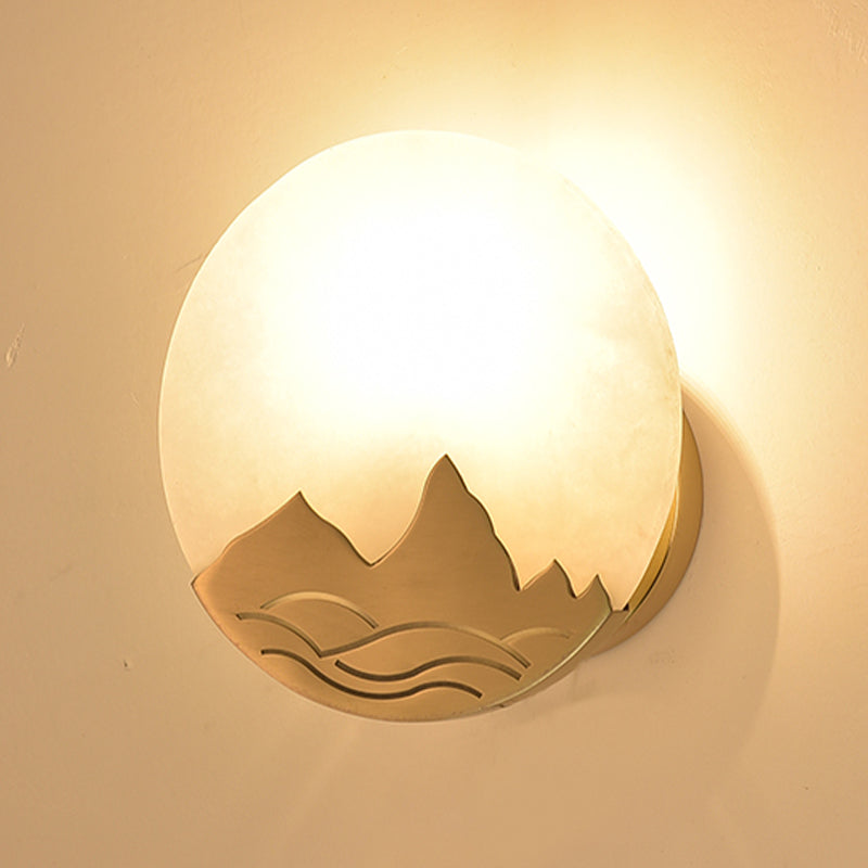 Anneau d'or Flush Mount Colonialist Marble 1 tête salon Mur Mur