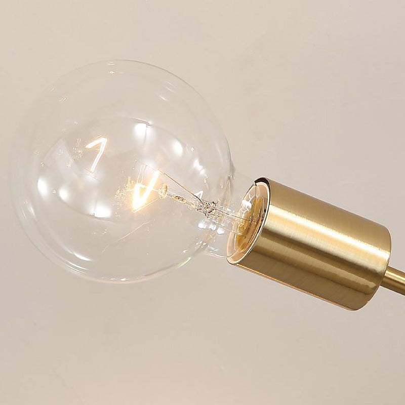 Deckenleuchte mit 6 Lichtern, nackte Glühbirne, postmoderne, ineinandergreifende Metalllinienform, Unterputz-Beleuchtungskörper