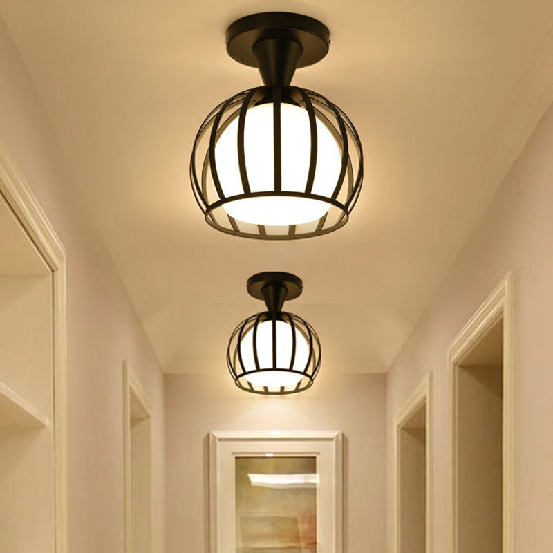 Metalen bol frame semi spoelplafondlicht moderne eenvoud stijl verlichting lamp voor slaapkamer gangpad