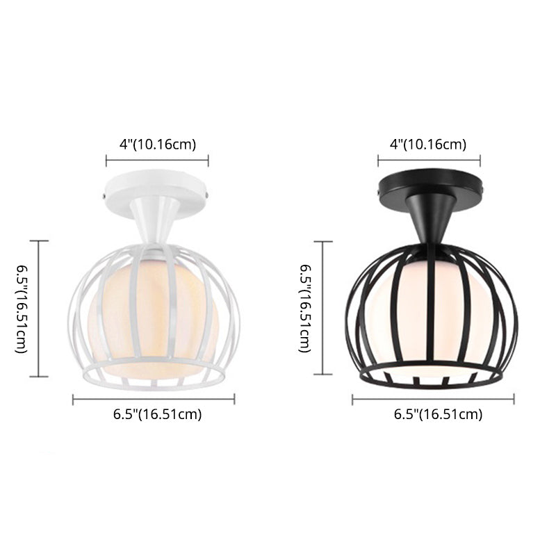 Metalen bol frame semi spoelplafondlicht moderne eenvoud stijl verlichting lamp voor slaapkamer gangpad