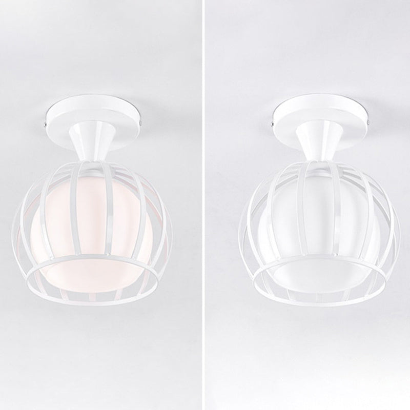 Metalen bol frame semi spoelplafondlicht moderne eenvoud stijl verlichting lamp voor slaapkamer gangpad