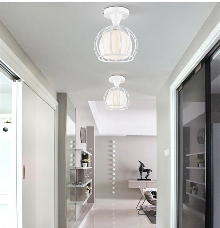 Metalen bol frame semi spoelplafondlicht moderne eenvoud stijl verlichting lamp voor slaapkamer gangpad