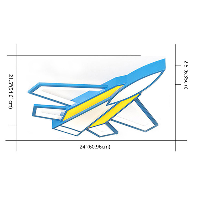 Cartoon Flugzeug Flush LED Deckenleuchte Jungen Kinderzimmer Metall Unterputzleuchte mit Acryl Lampenschirm