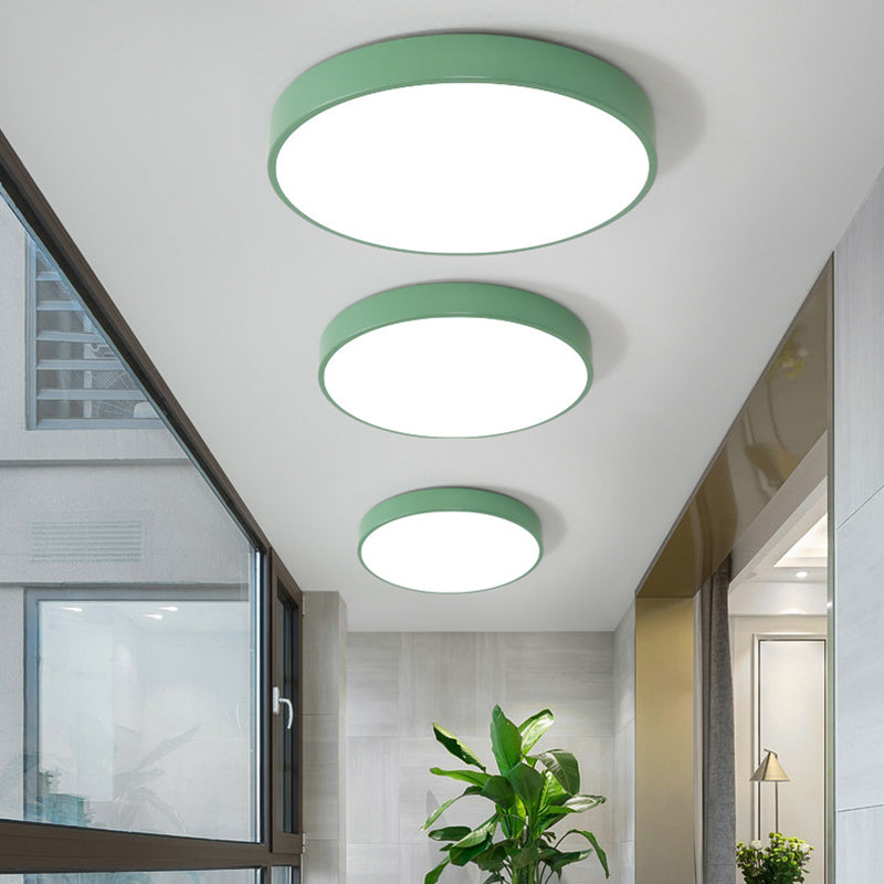 Multi Color Optional LED Ceiling Light Nordic Style Round Macaroon Lighting Fixture for Bedroom Dining Room