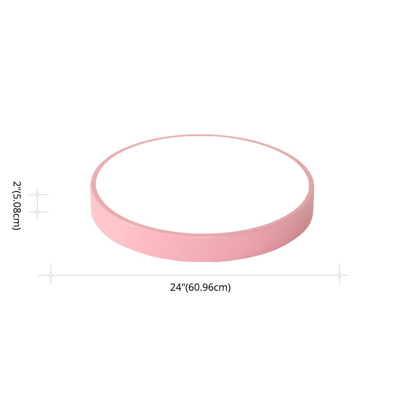 Multi Color Optional LED Ceiling Light Nordic Style Round Macaroon Lighting Fixture for Bedroom Dining Room