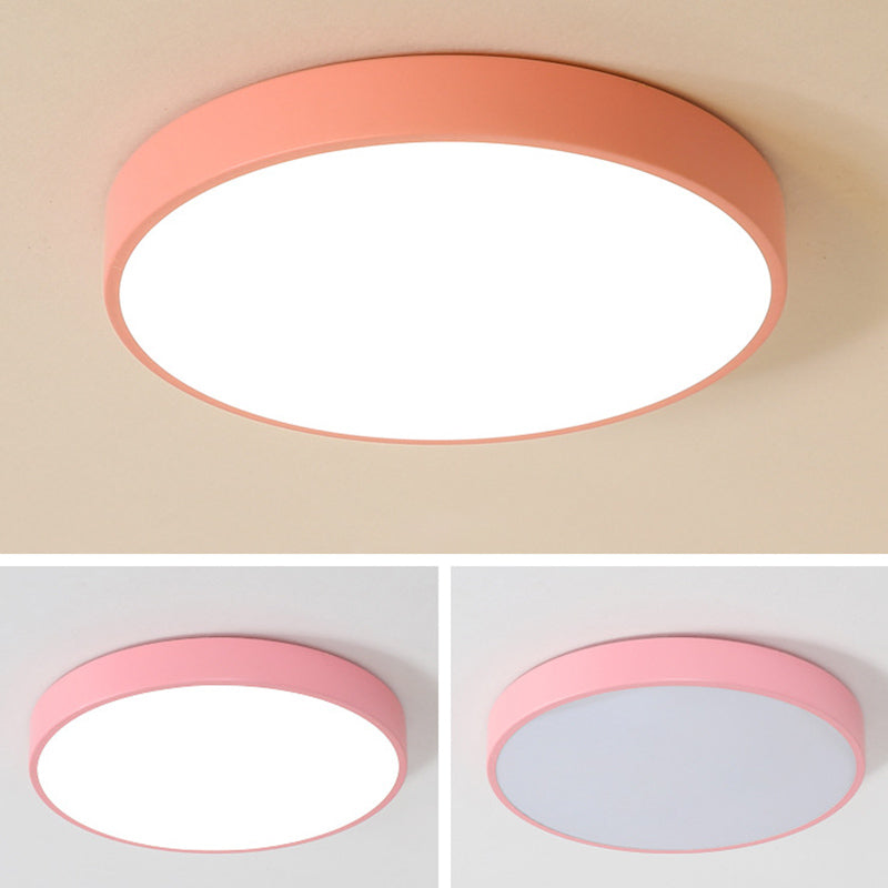 Multi Color Optional LED Ceiling Light Nordic Style Round Macaroon Lighting Fixture for Bedroom Dining Room