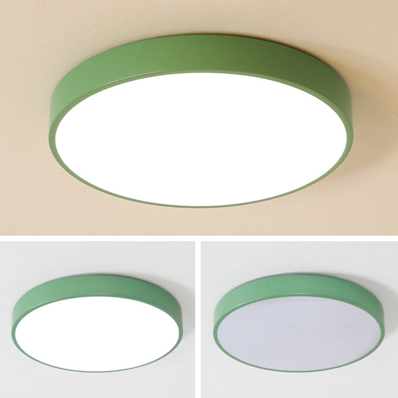 Multi Color Optional LED Ceiling Light Nordic Style Round Macaroon Lighting Fixture for Bedroom Dining Room