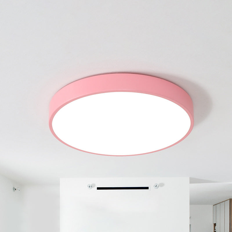 Multi Color Optional LED Ceiling Light Nordic Style Round Macaroon Lighting Fixture for Bedroom Dining Room