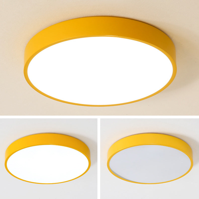 Multi Color Optional LED Ceiling Light Nordic Style Round Macaroon Lighting Fixture for Bedroom Dining Room