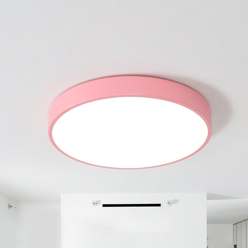 Multi Color Optional LED Ceiling Light Nordic Style Round Macaroon Lighting Fixture for Bedroom Dining Room