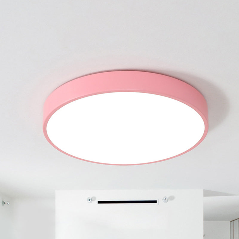 Multi Color Optional LED Ceiling Light Nordic Style Round Macaroon Lighting Fixture for Bedroom Dining Room