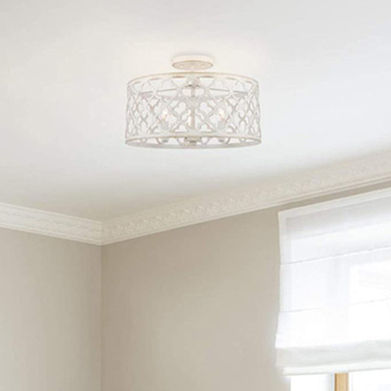 3-Lichten Candlestick Industriële Stijl Plafond Licht met bloem-vormige Holle Ijzeren Kooi Schaduw voor Eetkamer