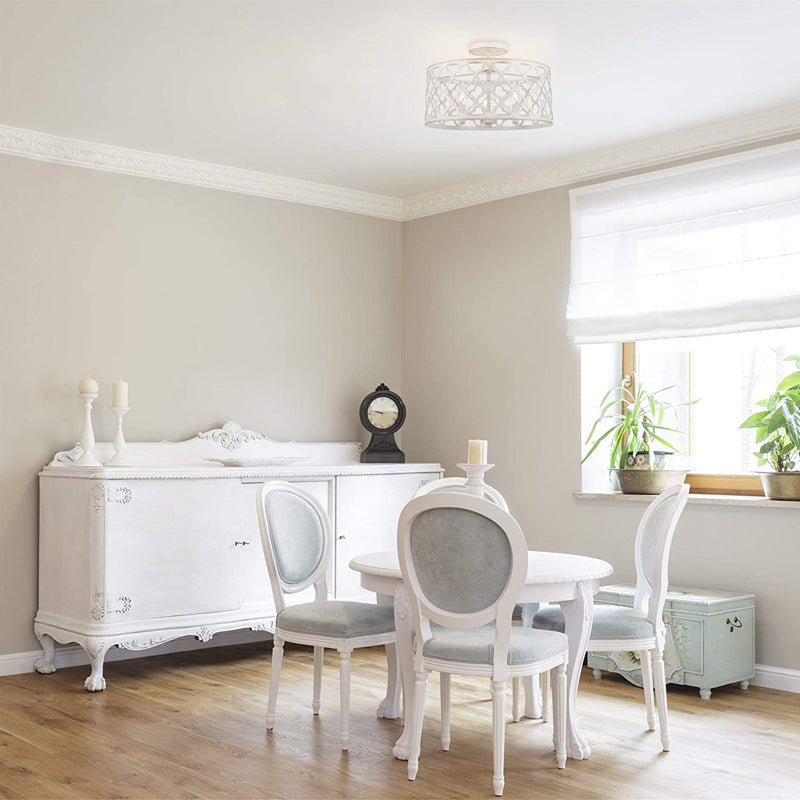 3-Lichten Candlestick Industriële Stijl Plafond Licht met bloem-vormige Holle Ijzeren Kooi Schaduw voor Eetkamer