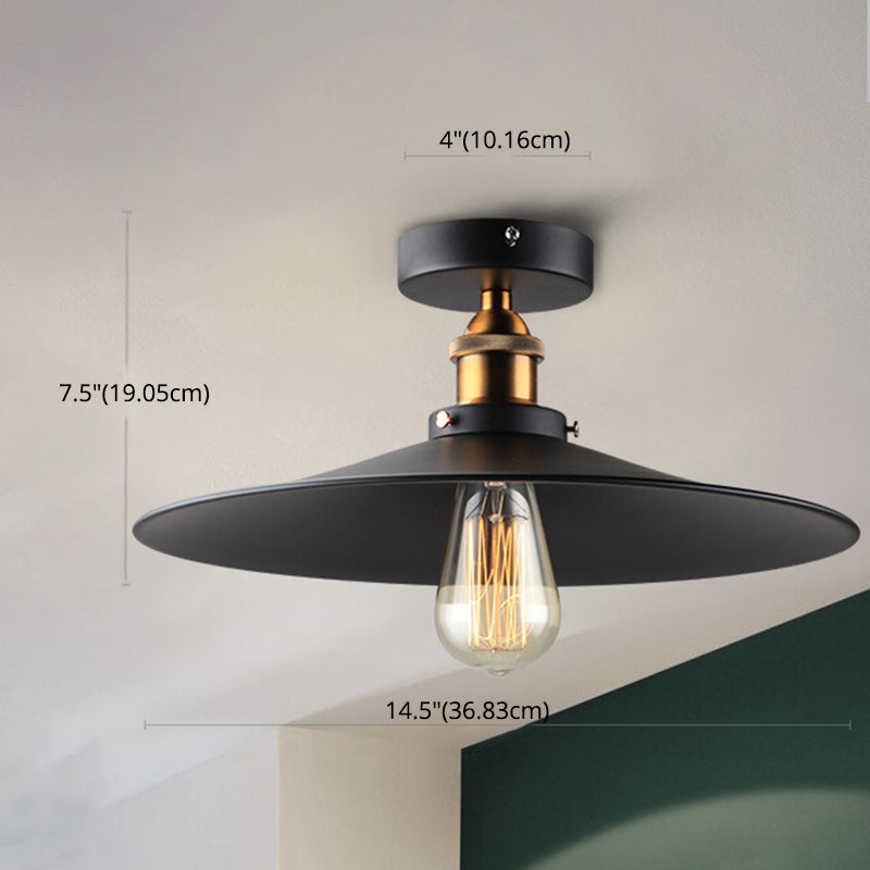 Lampada da soffitto industriale in metallo leggero con bordi smerigliati 1