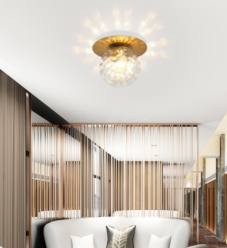 Lampade a filo semifulco sferico 1 luminoso vetro moderno lampada a soffitto a montaggio per corridoio