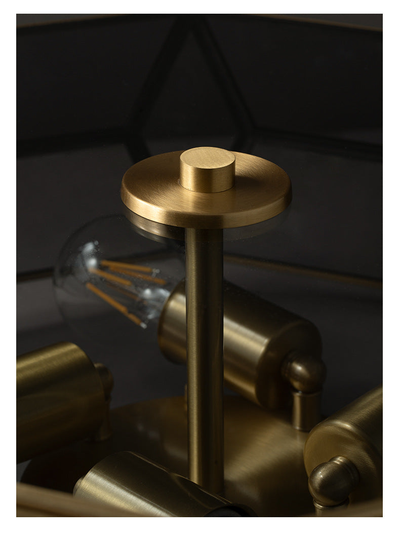 Octagon Flush Mount Plafond Licht Colonial Clear Glass Ceiling Mount Light Fixture voor slaapkamer