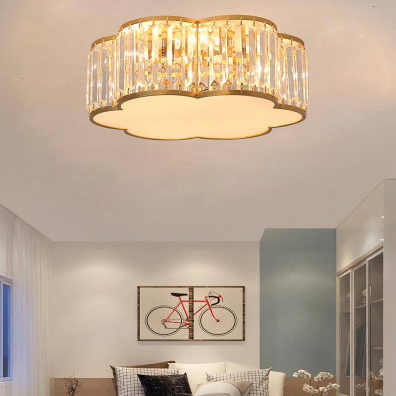 5 Lights Flush Mount Ceiling Light Simplicity Crystal Ceiling Flush Mount for Living Room