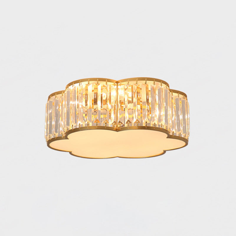 5 Lights Flush Mount Ceiling Light Simplicity Crystal Ceiling Flush Mount for Living Room