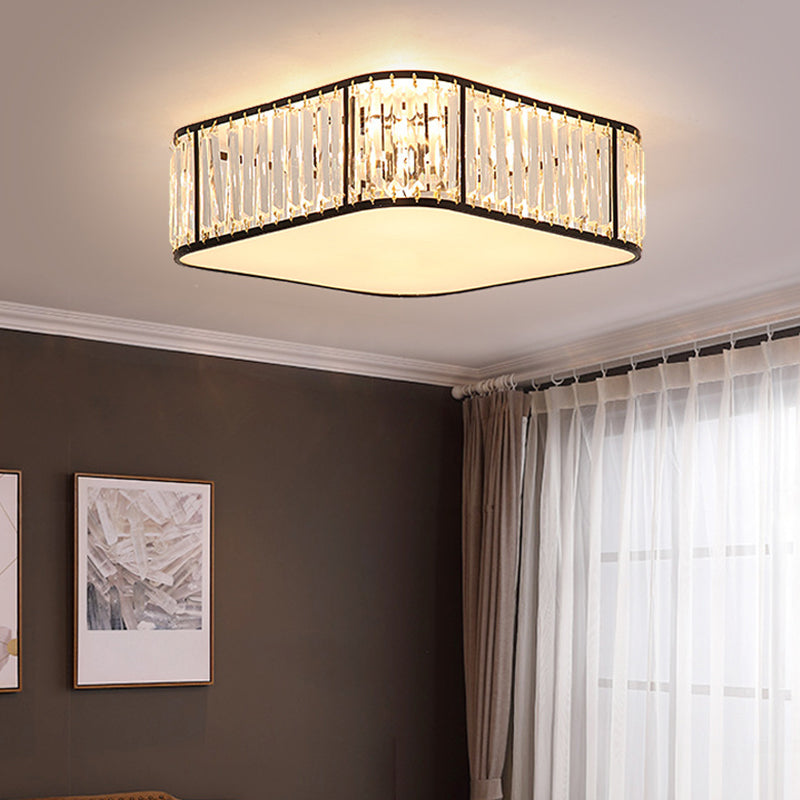 5 Lights Flush Mount Ceiling Light Simplicity Crystal Ceiling Flush Mount for Living Room