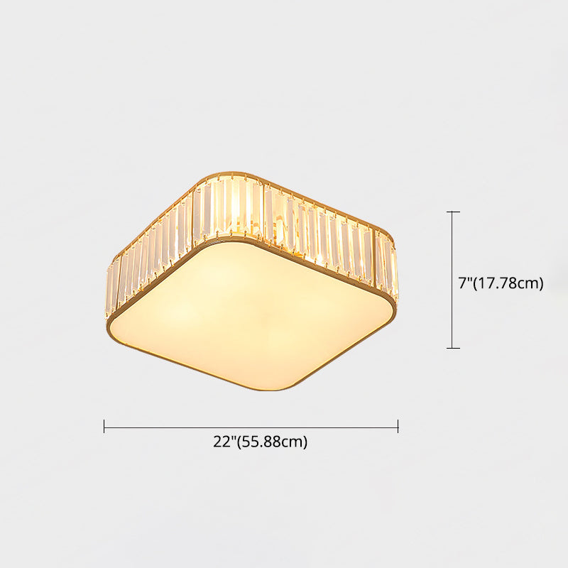 5 Lights Flush Mount Ceiling Light Simplicity Crystal Ceiling Flush Mount for Living Room