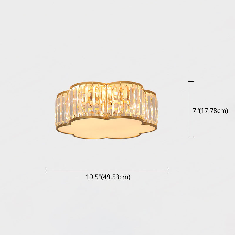 5 Lights Flush Mount Ceiling Light Simplicity Crystal Ceiling Flush Mount for Living Room