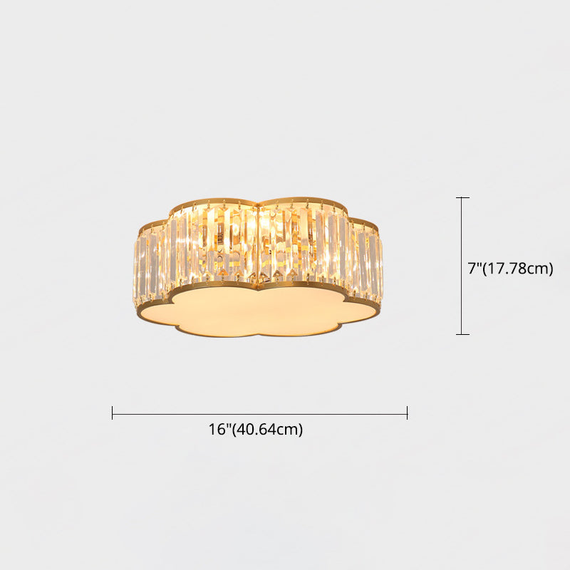 5 Lights Flush Mount Ceiling Light Simplicity Crystal Ceiling Flush Mount for Living Room