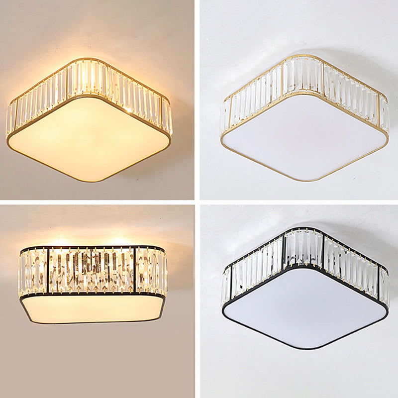 5 Lights Flush Mount Ceiling Light Simplicity Crystal Ceiling Flush Mount for Living Room
