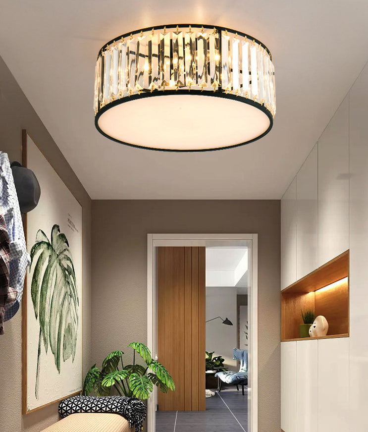 5 Lights Flush Mount Ceiling Light Simplicity Crystal Ceiling Flush Mount for Living Room