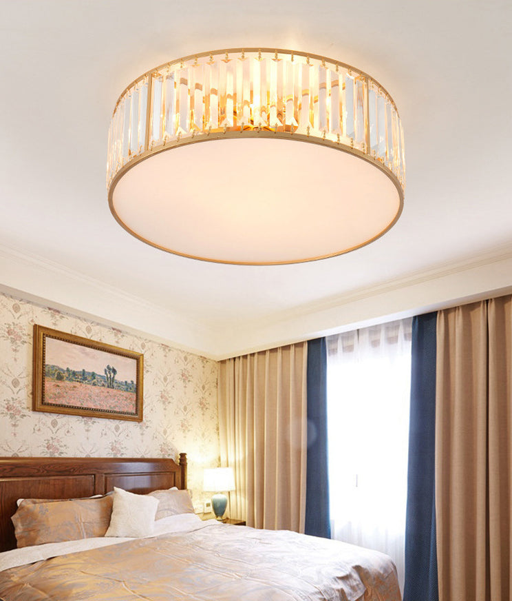 5 Lights Flush Mount Ceiling Light Simplicity Crystal Ceiling Flush Mount for Living Room