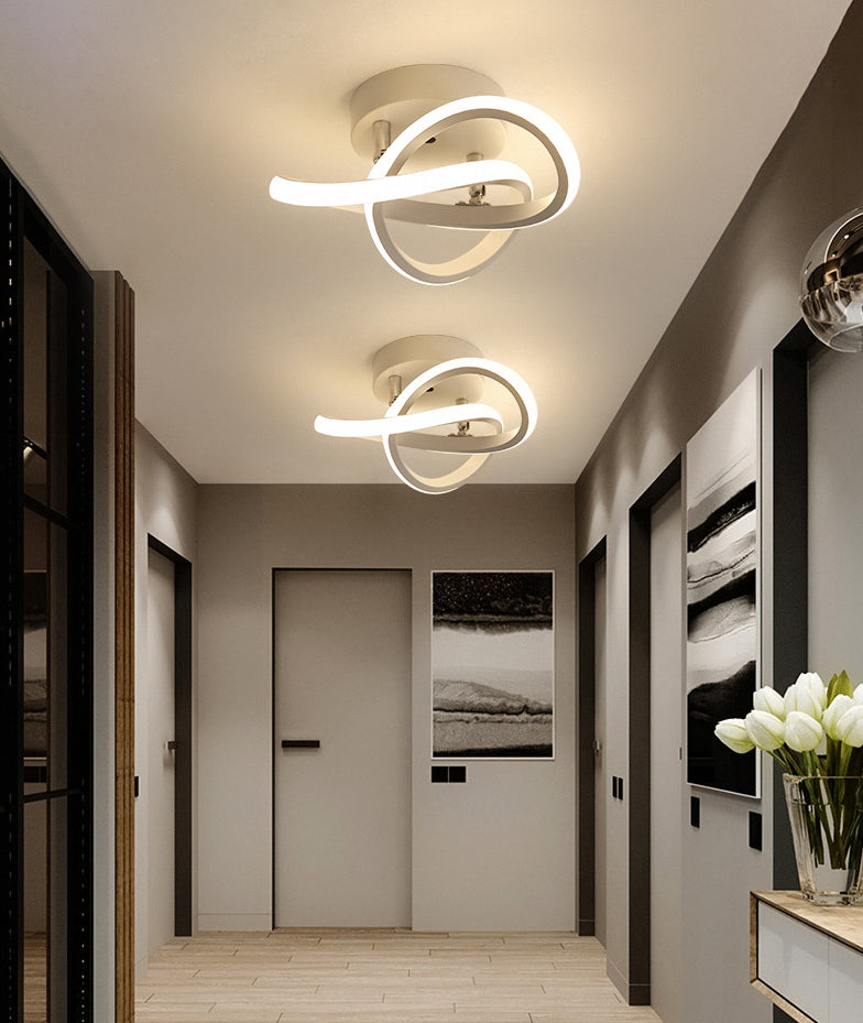 Twisted Semi Flush Mount Lighting Moderne Deckenleuchten aus Metall für den Flur