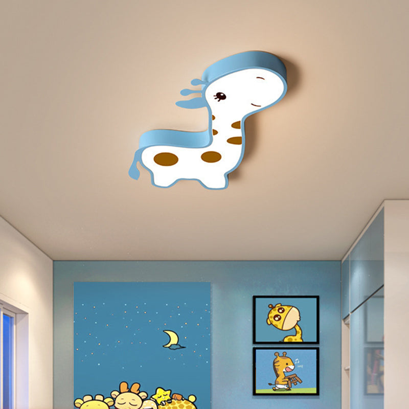 Giraff Flush Mount Ceiling Light Fixture Cartoon Acrylic Ceiling Mount Chandelier for Children Room