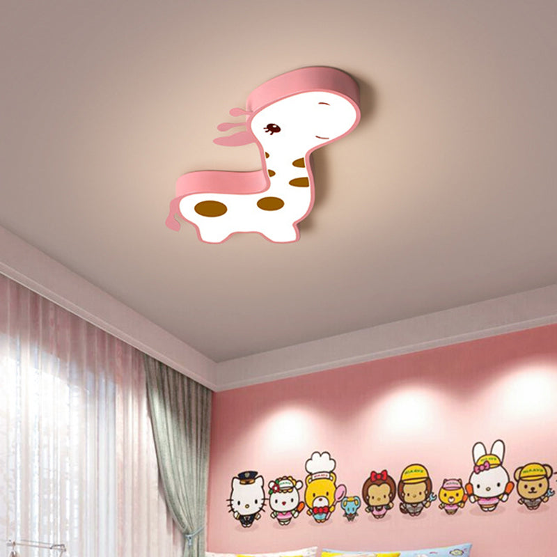 Giraff Flush Mount Ceiling Light Fixture Cartoon Acrylic Ceiling Mount Chandelier for Children Room