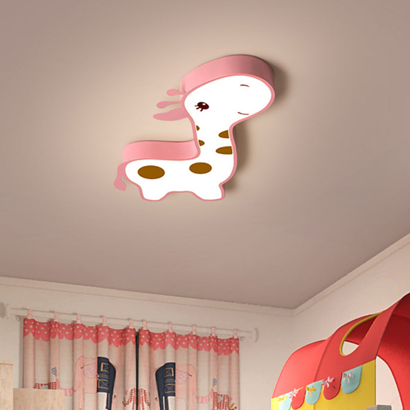 Giraff Flush Mount Ceiling Light Fixture Cartoon Acrylic Ceiling Mount Chandelier for Children Room