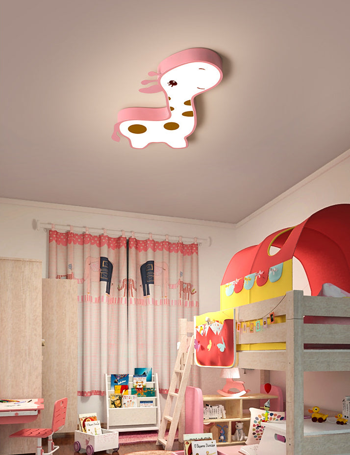 Giraff Flush Mount Ceiling Light Fixture Cartoon Acrylic Ceiling Mount Chandelier for Children Room