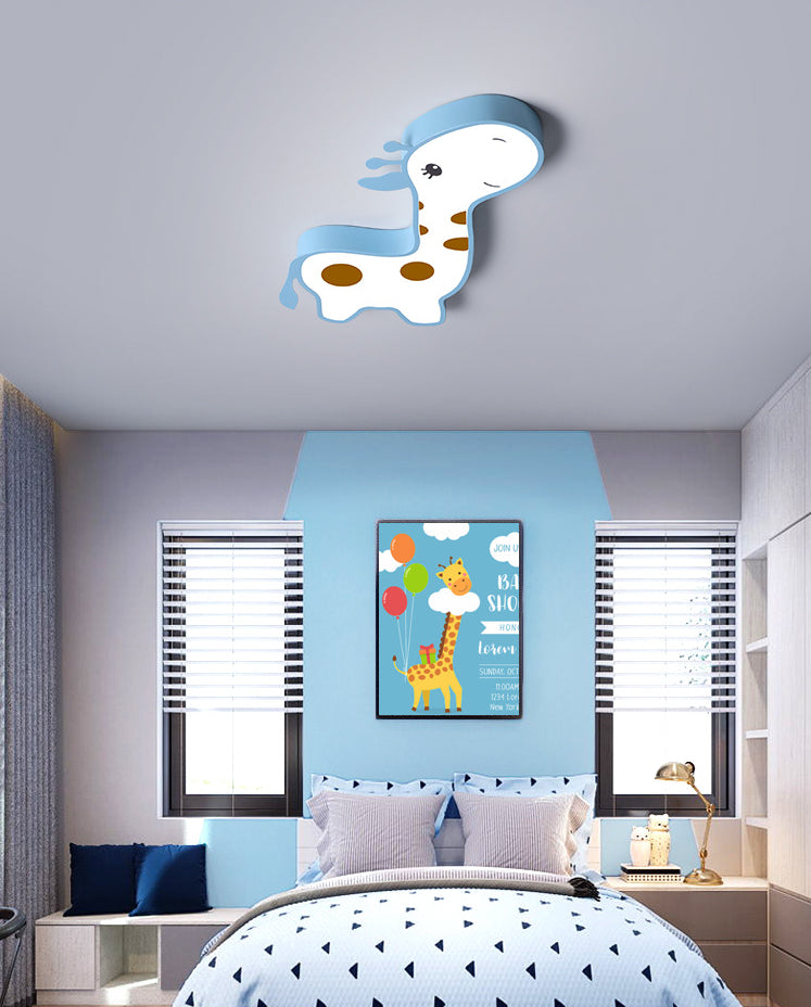 Giraff Flush Mount Ceiling Light Fixture Cartoon Acrylic Ceiling Mount Chandelier for Children Room