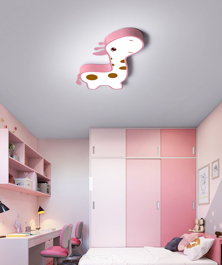 Giraff Flush Mount Ceiling Light Fixture Cartoon Acrylic Ceiling Mount Chandelier for Children Room