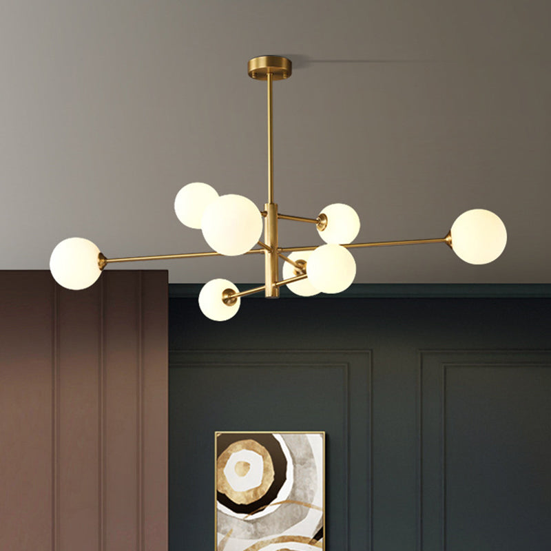 Lumo lampadario a forma di globo in vetro Flaccura illuminata moderna a soffitto a sospensione bianca