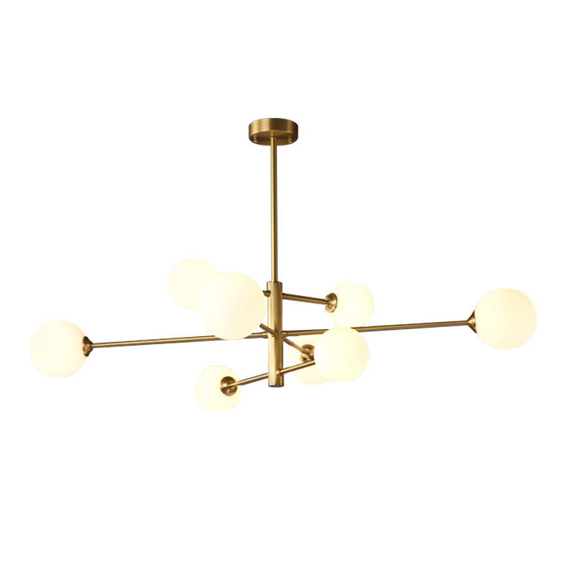 Lumo lampadario a forma di globo in vetro Flaccura illuminata moderna a soffitto a sospensione bianca